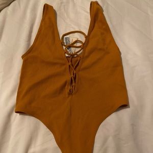RIBBED THONG BODY SUIT